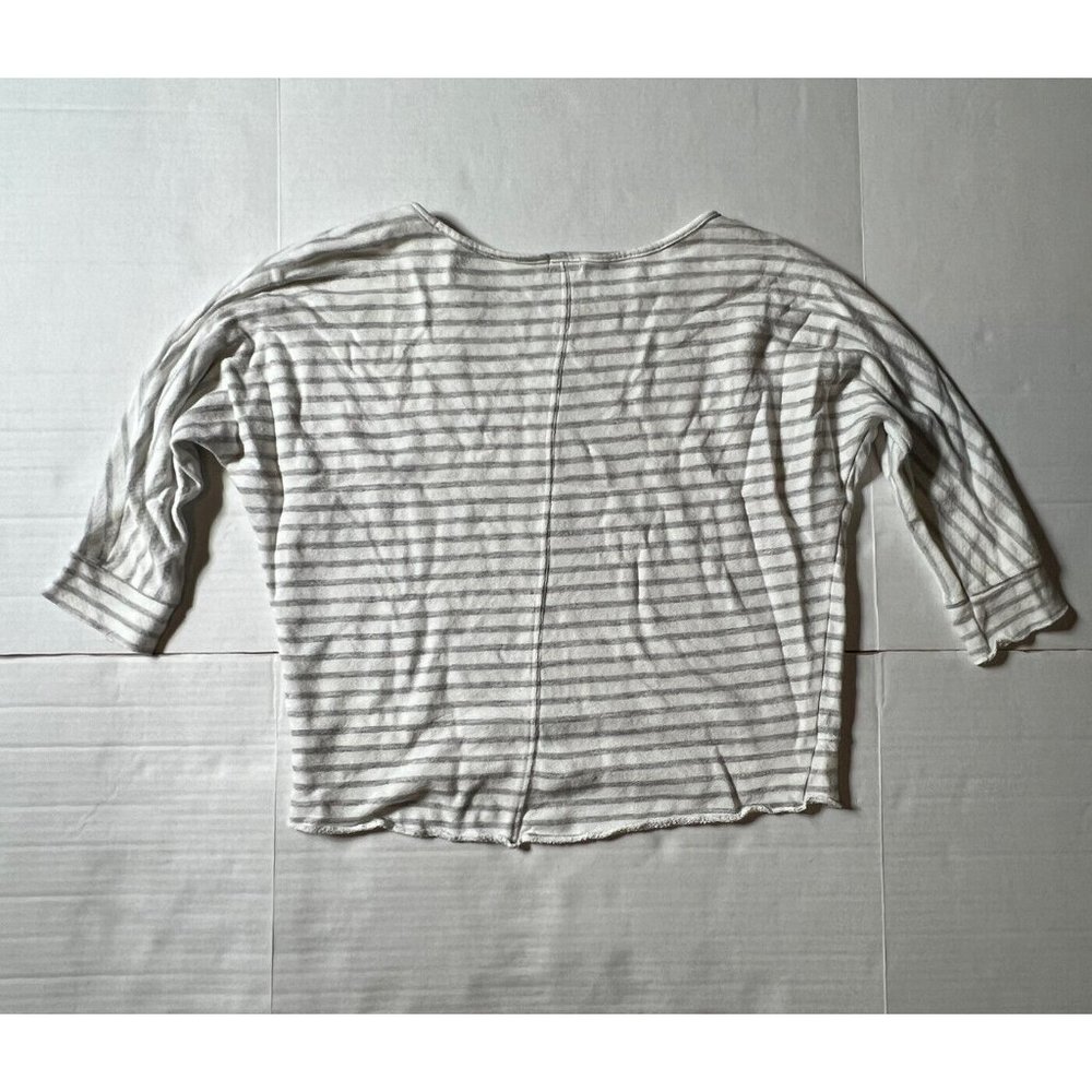 Kut From The Kloth Blouse Top Striped Open Knit White Gray Women's Size XS - Picture 9 of 9